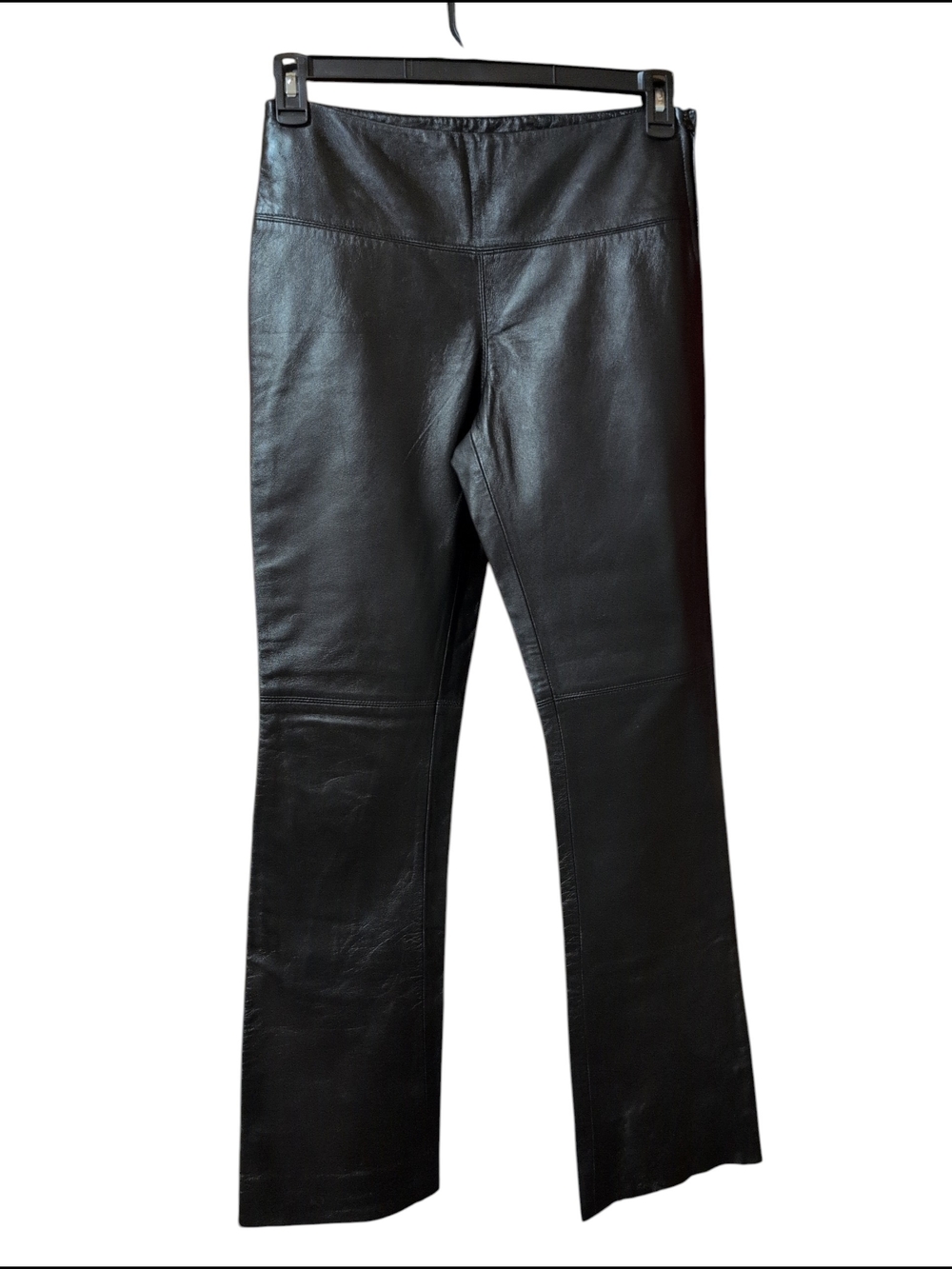Nwt $198 Vintage Express 100% Leather Pants Flat Front Club Dress Soft Nice 3/4
